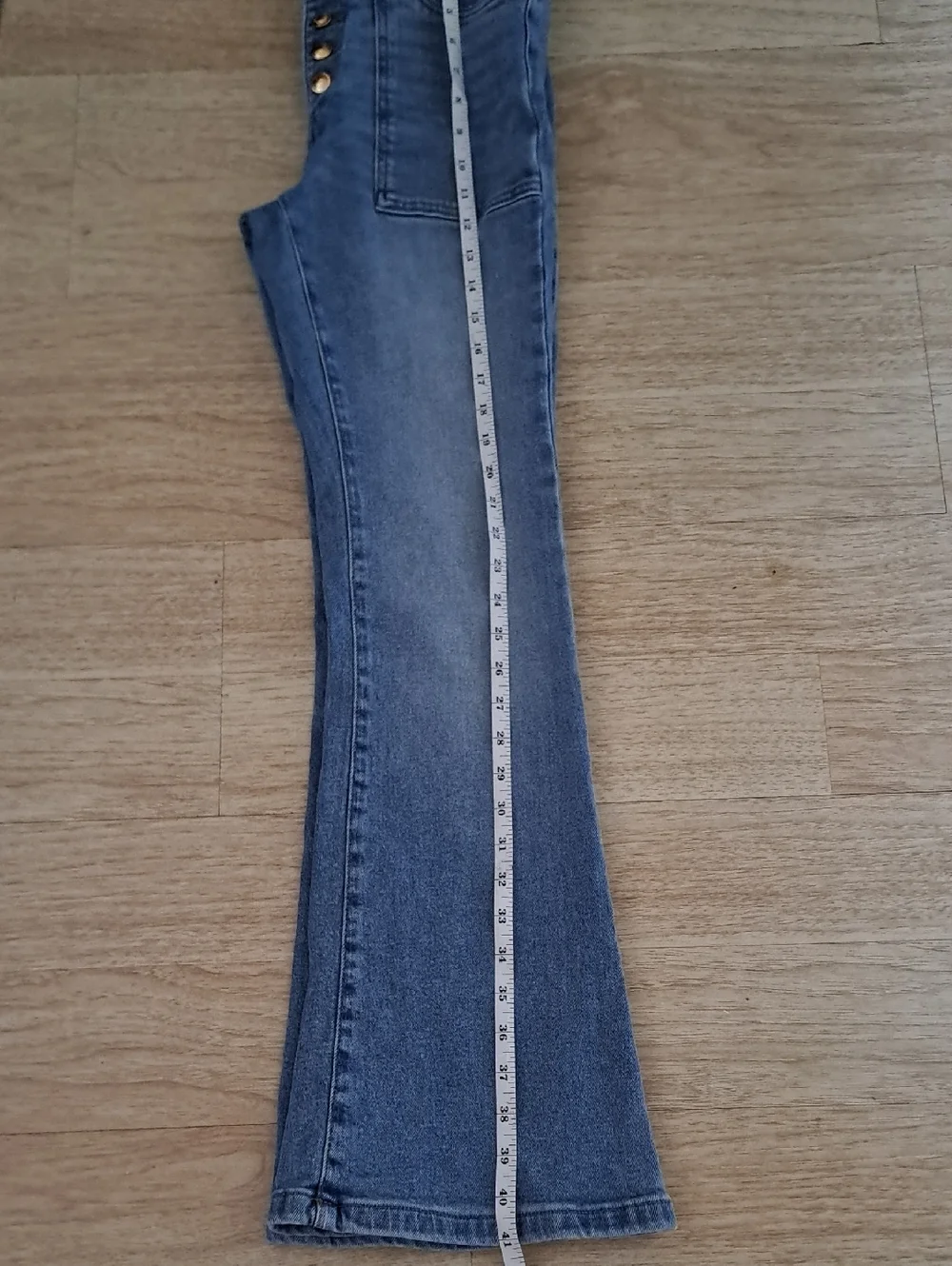 Michael Kors High Rise Light Blue Jeans with Gold Accents